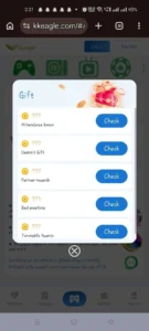 KK Eagle reward based gameplay platform interface