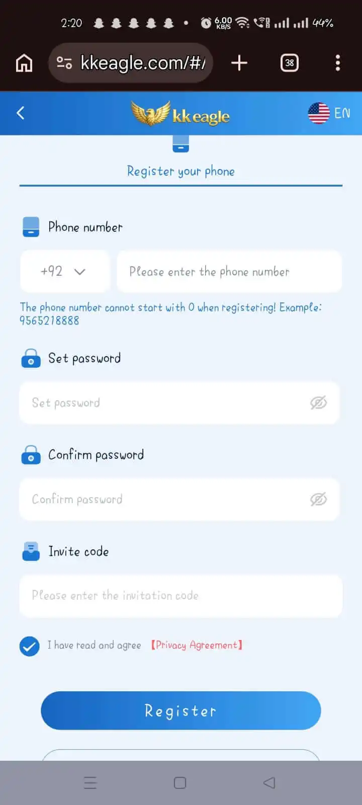 KK Eagle register account process step by step ( Beginner guide )